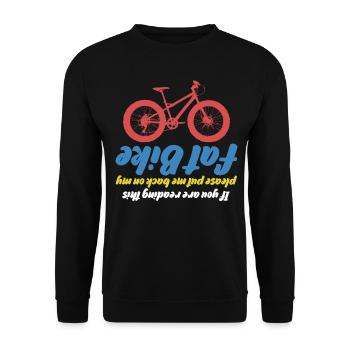 Fat Bike Blague Gros pneus Vélo Fatbike - Sweat-shirt Unisexe - noir - Devant - Alina (178cm) & Michal (187cm)