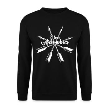 Archery Bow Compound Bow Shooting - Unisex Sweatshirt - black - Front - Alina (178cm) & Michal (187cm)