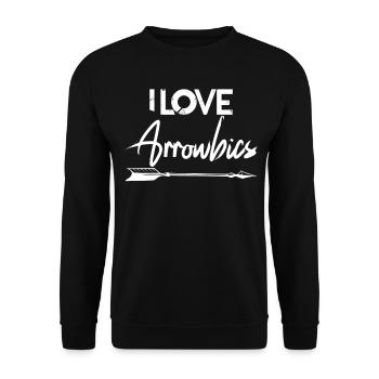 Compound Bow Shooting Archery Bow - Unisex Sweatshirt - black - Front - Alina (178cm) & Michal (187cm)