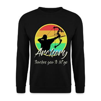 Archery Bow Shooting - Unisex Sweatshirt - black - Front - Alina (178cm) & Michal (187cm)