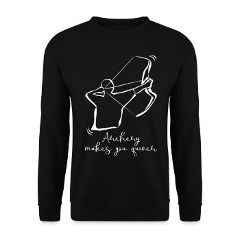 Bow Shooting Quiver Archery - Unisex Sweatshirt - black - Front - Alina (178cm) & Michal (187cm)