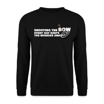 Archery long bow compound bow - Unisex Sweatshirt - black - Front - Alina (178cm) & Michal (187cm)