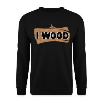 Wood Carpenter Firewood Lumberjack - Unisex Sweatshirt - black - Front - Alina (178cm) & Michal (187cm)
