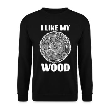 Carpenter Firewood Lumberjack Wood - Unisex Sweatshirt - black - Front - Alina (178cm) & Michal (187cm)