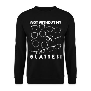 Glasses Eyeglasses Spectacles Opticals - Unisex Sweatshirt - black - Front - Alina (178cm) & Michal (187cm)
