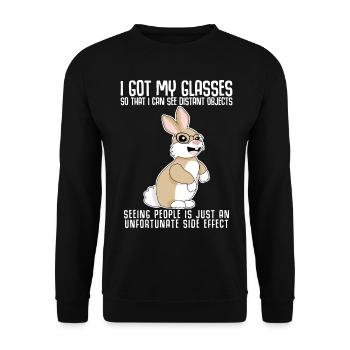 Glasses Misanthrope Spectacles Opticals - Unisex Sweatshirt - black - Front - Alina (178cm) & Michal (187cm)