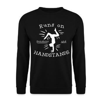 Gymnast Gymnastics Handstands Handstand - Unisex Pullover - Schwarz - Vorne - Alina (178cm) & Michal (187cm)