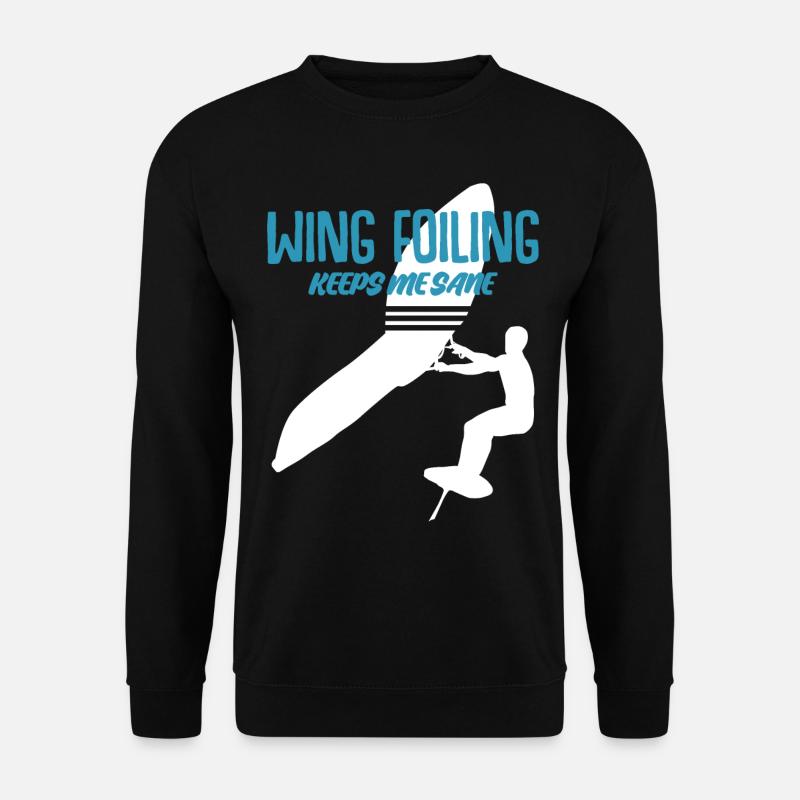 Wing Foiling Wing Surfing Winging - Unisex Pullover - Schwarz