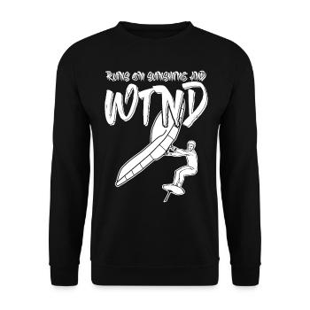 Wing Surfing Winging Wing Foiling - Unisex Sweatshirt - black - Front - Alina (178cm) & Michal (187cm)