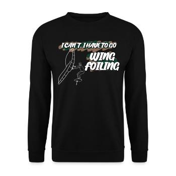 Wing Foiling Winging Wingsurfing - Unisex Sweatshirt - black - Front - Alina (178cm) & Michal (187cm)