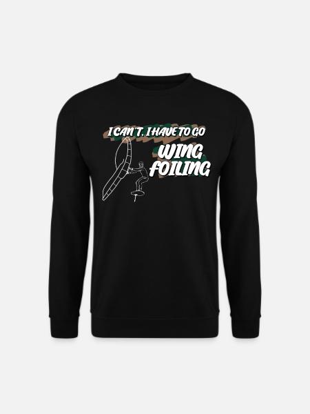 Wing Foiling Winging Wingsurfing - Unisex Sweatshirt - black