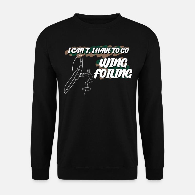 Wing Foiling Winging Wingsurfing - Unisex Sweatshirt - black