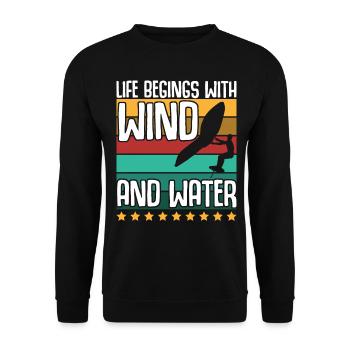 Wing Foiling Winging Foilboard - Unisex Pullover - Schwarz - Vorne - Alina (178cm) & Michal (187cm)