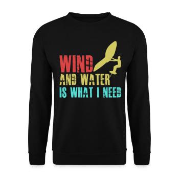 Winging Foilboard Wing Foiling - Unisex Sweatshirt - black - Front - Alina (178cm) & Michal (187cm)
