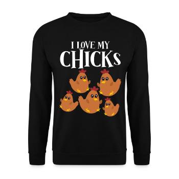 Poultry Farmer Chicken Farm Chickens - Unisex Sweatshirt - black - Front - Alina (178cm) & Michal (187cm)