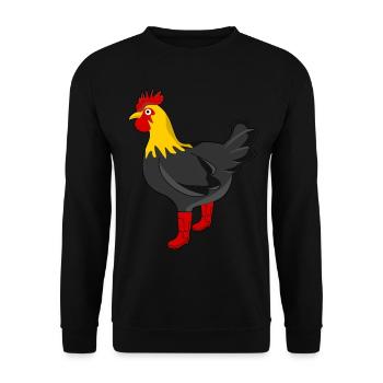 Farmer Rain Boots Chicken Farm Chickens - Unisex Pullover - Schwarz - Vorne - Alina (178cm) & Michal (187cm)