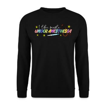 Hospital Nurse Anesthetist Doctor - Unisex Sweatshirt - black - Front - Alina (178cm) & Michal (187cm)