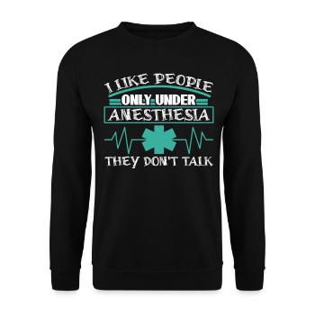 Anesthésiste, Infirmière, Médecin, Hôpital - Sweat-shirt Unisexe - noir - Devant - Alina (178cm) & Michal (187cm)