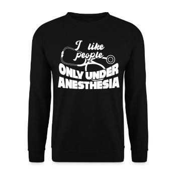 Doctor Nurse Medicine Anesthetist - Unisex Sweatshirt - black - Front - Alina (178cm) & Michal (187cm)