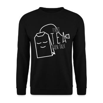 Tea Mug Tea Bag Teapot Tea Cup - Unisex Sweatshirt - black - Front - Alina (178cm) & Michal (187cm)