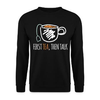 Teapot Tea Cup Tea Mug Tea Bag - Unisex Sweatshirt - black - Front - Alina (178cm) & Michal (187cm)