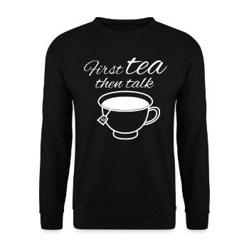 Tea Bag Teapot Tea Cup Tea Mug - Unisex Sweatshirt - black - Front - Alina (178cm) & Michal (187cm)