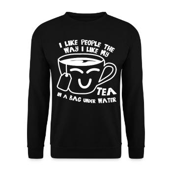 Misanthrope Tea Cup Teapot Tea Bag - Unisex Sweatshirt - black - Front - Alina (178cm) & Michal (187cm)