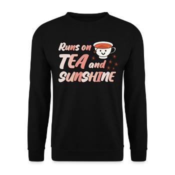 Tea Cup Tea Bag Teapot - Unisex Sweatshirt - black - Front - Alina (178cm) & Michal (187cm)