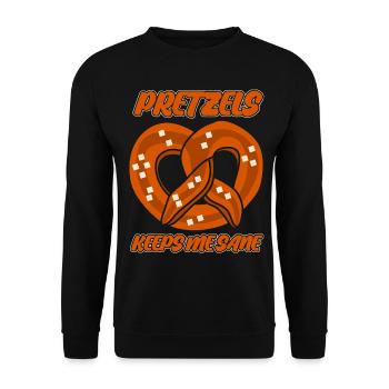 Pretzel Bakery Pretzels - Unisex Pullover - Schwarz - Vorne - Alina (178cm) & Michal (187cm)