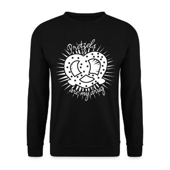 Pretzels Joke Pretzel - Unisex Pullover - Schwarz - Vorne - Alina (178cm) & Michal (187cm)