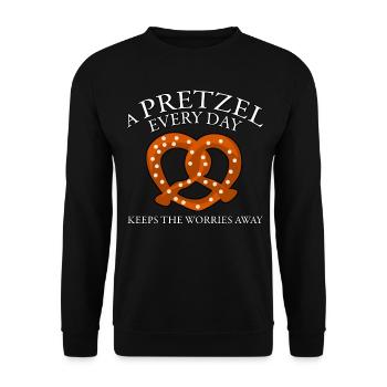 Pretzels - Unisex Pullover - Schwarz - Vorne - Alina (178cm) & Michal (187cm)