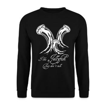Méduses de méduses de méduses de mer - Sweat-shirt Unisexe - noir - Devant - Alina (178cm) & Michal (187cm)