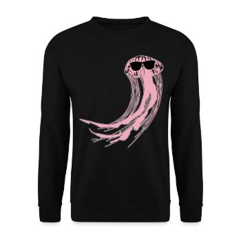 Jellyfish with Sunglasses - Unisex Sweatshirt - black - Front - Alina (178cm) & Michal (187cm)