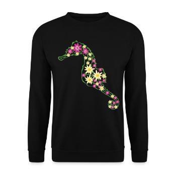 Hippocampe Hippocampe - Sweat-shirt Unisexe - noir - Devant - Alina (178cm) & Michal (187cm)