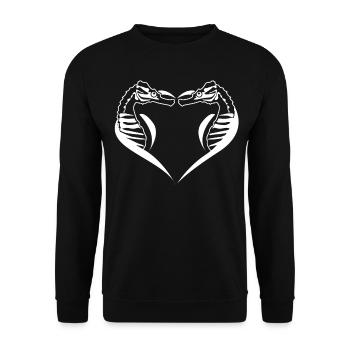 Hippocampe Coeur Hippocampes - Sweat-shirt Unisexe - noir - Devant - Alina (178cm) & Michal (187cm)