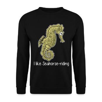 Hippocampe Hippocampe Plage des Hippocampes - Sweat-shirt Unisexe - noir - Devant - Alina (178cm) & Michal (187cm)