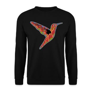 Fleurs de tulipes colibris - Sweat-shirt Unisexe - noir - Devant - Alina (178cm) & Michal (187cm)