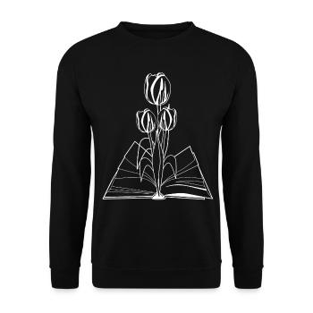 Livre Livres Tulipe Fleur Fleurs Tulipes - Sweat-shirt Unisexe - noir - Devant - Alina (178cm) & Michal (187cm)