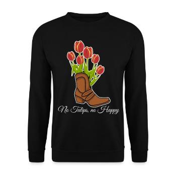 Tulips Flowers Boot Garden Tulip - Unisex Sweatshirt - black - Front - Alina (178cm) & Michal (187cm)