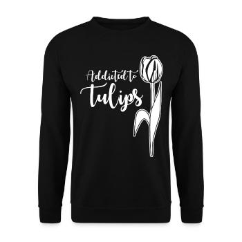 Tulipes Tulipe Fleur Fleurs Jardin - Sweat-shirt Unisexe - noir - Devant - Alina (178cm) & Michal (187cm)