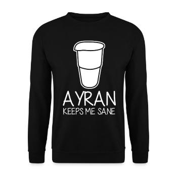 Ayran keeps me sane - Unisex Sweatshirt - black - Front - Alina (178cm) & Michal (187cm)