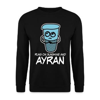 Ayran Funny - Unisex Sweatshirt - black - Front - Alina (178cm) & Michal (187cm)