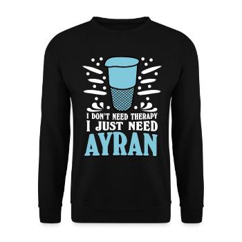 Ayran Therapy - Unisex Sweatshirt - black - Front - Alina (178cm) & Michal (187cm)