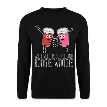 Boogie Woogie Coffee Dance Dancing - Unisex Sweatshirt - black - Front - Alina (178cm) & Michal (187cm)