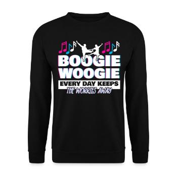 Boogie Woogie Dance Retro Swing - Unisex Pullover - Schwarz - Vorne - Alina (178cm) & Michal (187cm)