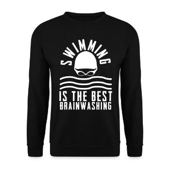 Nageur Entraîneur de natation Piscine - Sweat-shirt Unisexe - noir - Devant - Alina (178cm) & Michal (187cm)