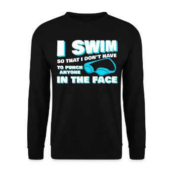 Entraîneur de natation Swimmer Pool - Sweat-shirt Unisexe - noir - Devant - Alina (178cm) & Michal (187cm)