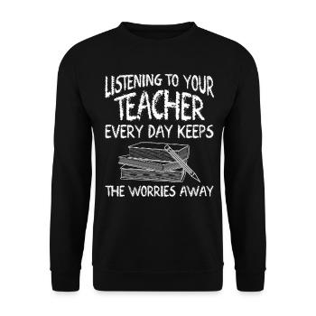 School Teacher Teaching Teachers - Unisex Pullover - Schwarz - Vorne - Alina (178cm) & Michal (187cm)