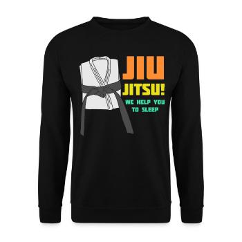 BJJ Ju-Jitsu Brasilian Jiu-Jitsu - Unisex Pullover - Schwarz - Vorne - Alina (178cm) & Michal (187cm)