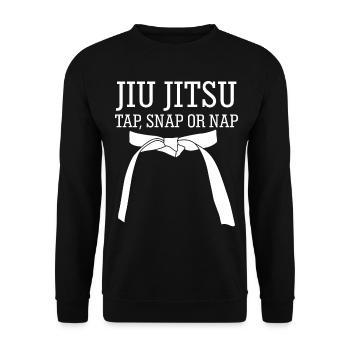 Ju-Jitsu Jiu-Jitsu BJJ Jujutsu - Unisex Sweatshirt - black - Front - Alina (178cm) & Michal (187cm)